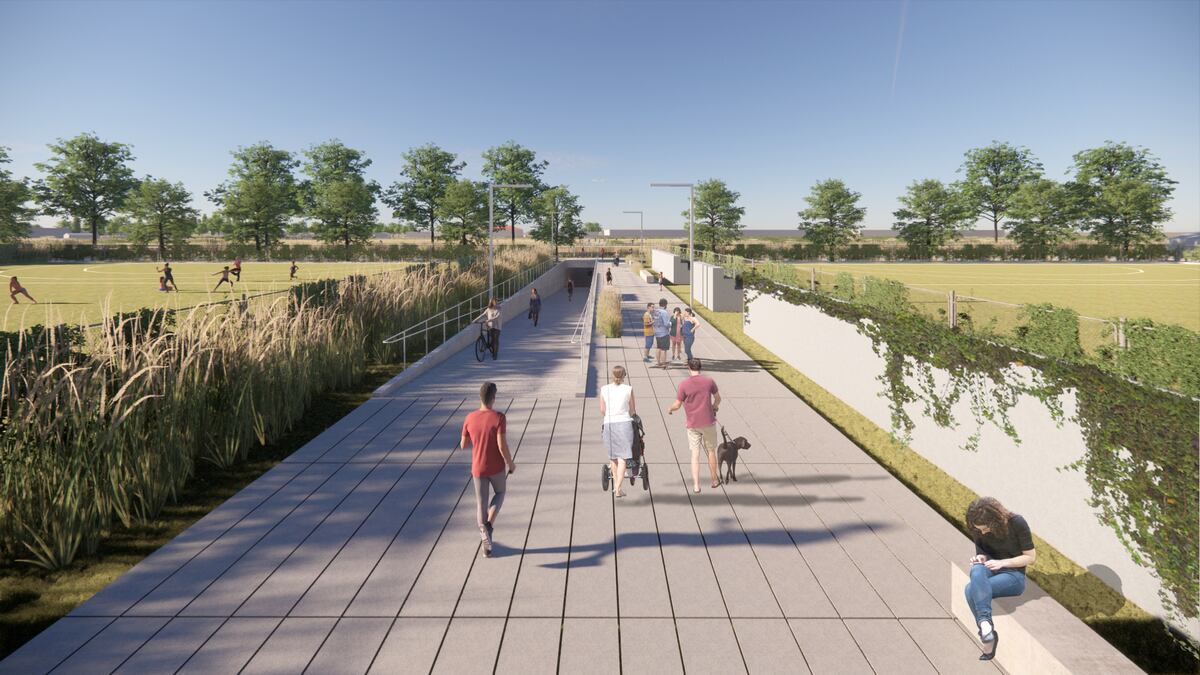 Rambla. Un nuevo paseo atravesará de sur a norte el predio del JCC en barrio Jardín. (Gentileza Estudio Albrieu-Barrionuevo)