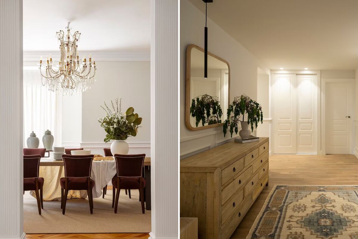 Las arañas de techo y los muebles de madera maciza son protagonistas nuevamente de la decoración. Pinterest.