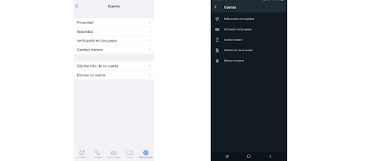 Verificación de dos pasos en la configuración de WhatsApp. (Chequeado)