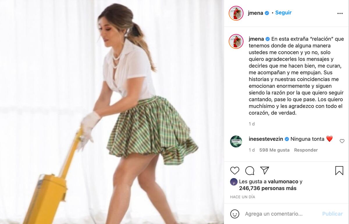 Jimena Barón reflexionó en su Instagram tras su llanto en La Academia de ShowMatch