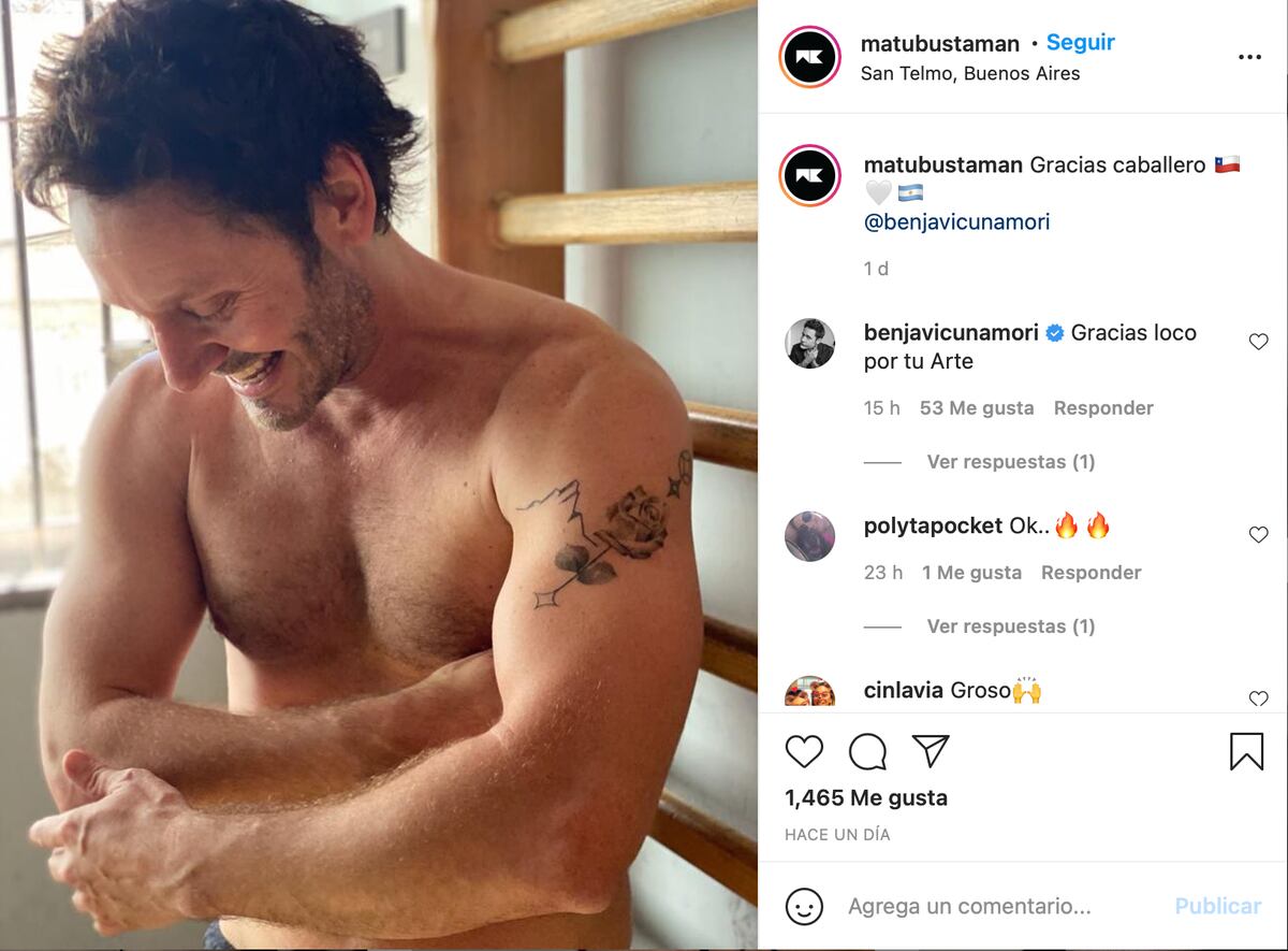 Benjamín Vicuña se tatuó en honor a su hija Blanca