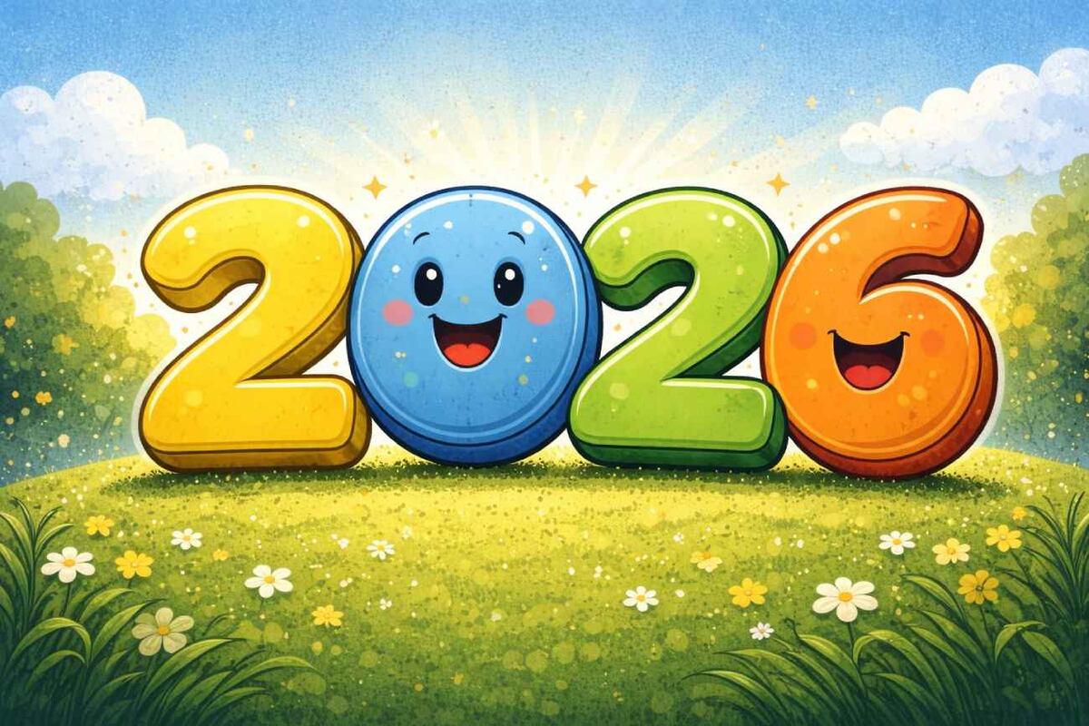 Las matemáticas sostienen que 2026 es un año feliz porque el propio número que lo representa es feliz, algo que algunos pueden interpretar como una señal positiva para los meses venideros. (Imagen generada con IA)
