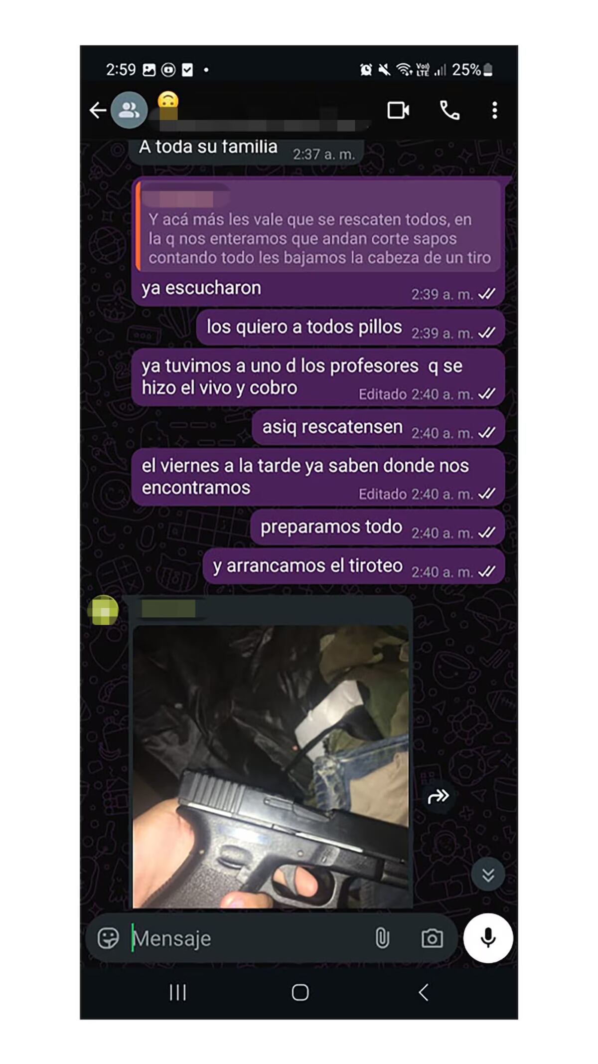 Alumnos de un colegio de Campana organizaron un supuesto tiroteo por WhatsApp. (Infobae)