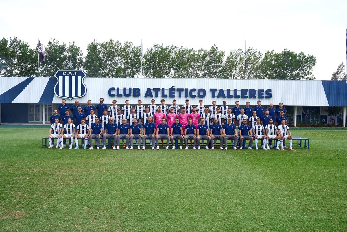 El plantel de Talleres a principios de temporada. Hay 27 jugadores en Rusia. Quiénes son los pibes nuevos y quiénes no están.  (Prensa Talleres)
