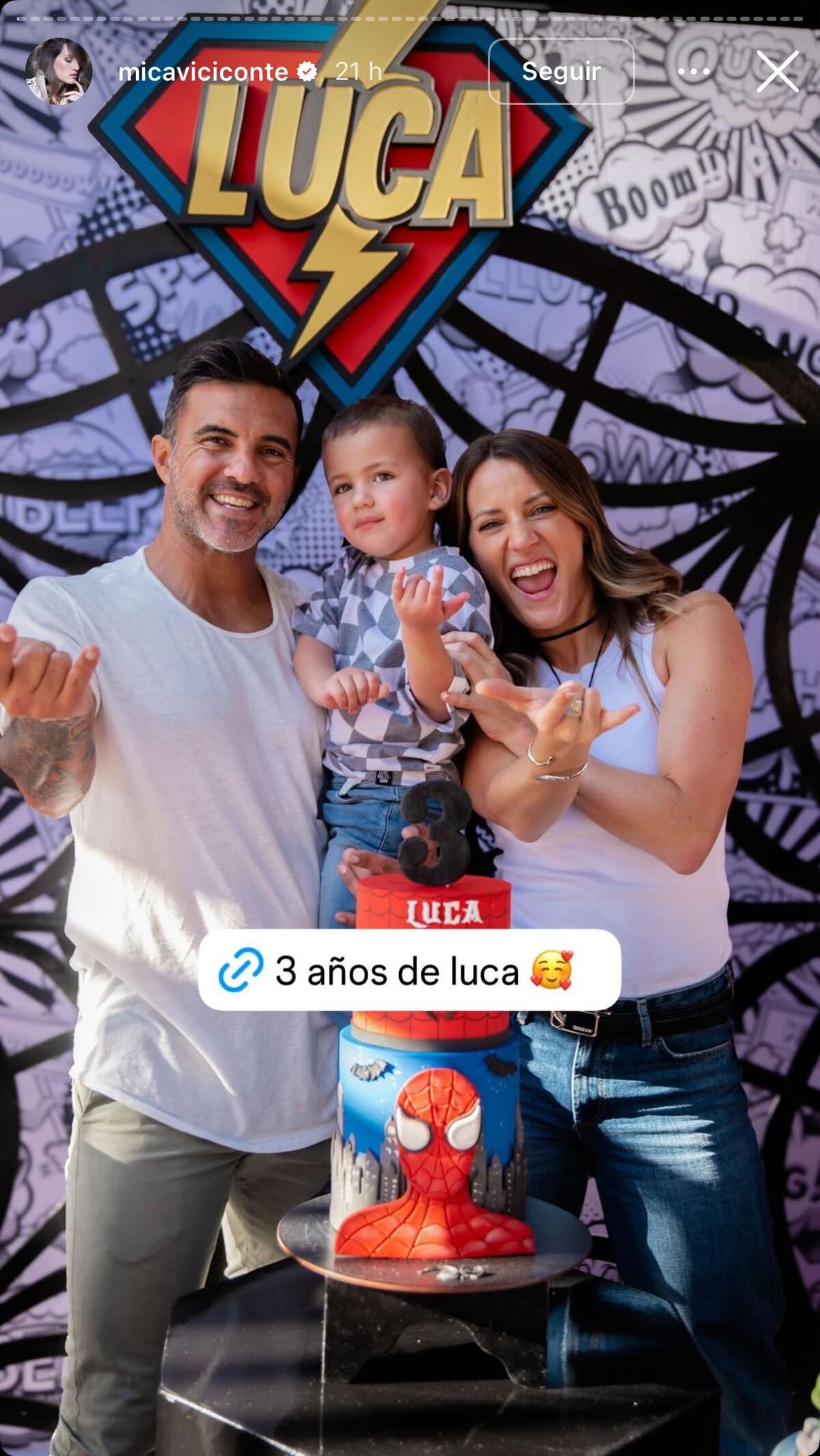 Mica Viciconte y Fabián Cubero festejaron el cumpleaños número 3 de su hijo Luca con una mega celebración (Captura de pantalla)