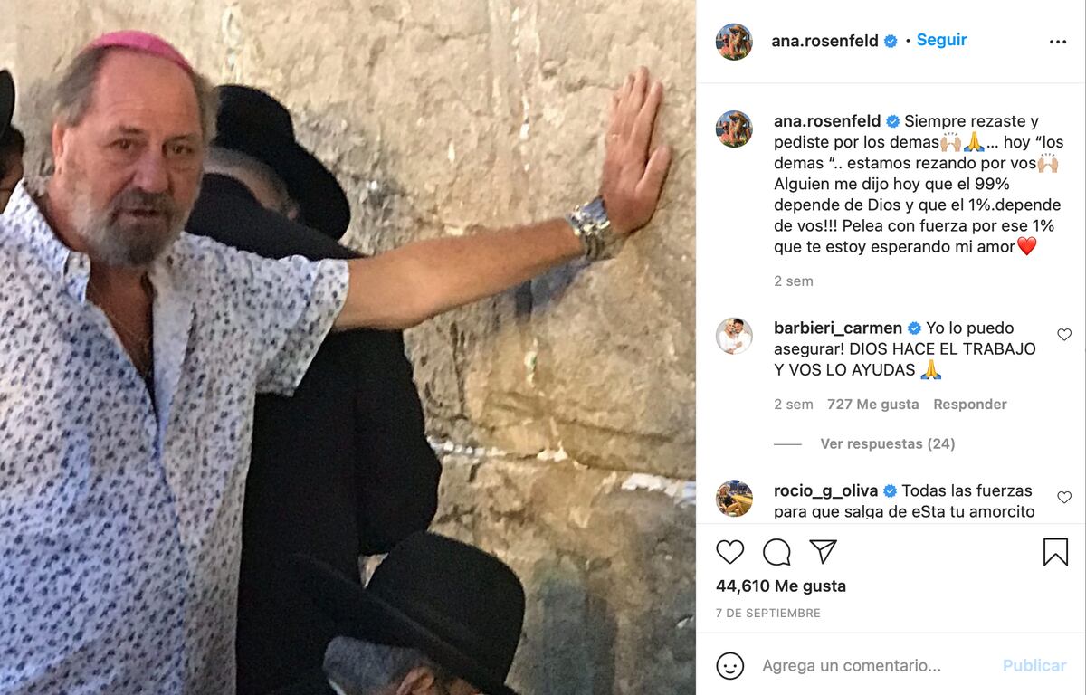 Los posteos de Ana en Instagram pidiendo por la salud de su marido.