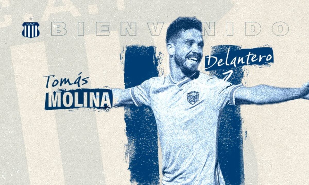 Tomás Molina, cuando fue anunciado por Talleres. (Prensa Talleres)