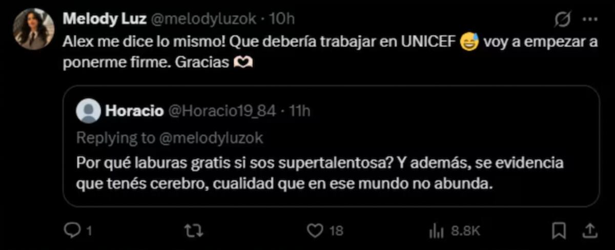 Melody Luz explotó en redes. (Foto: Captura de pantalla)