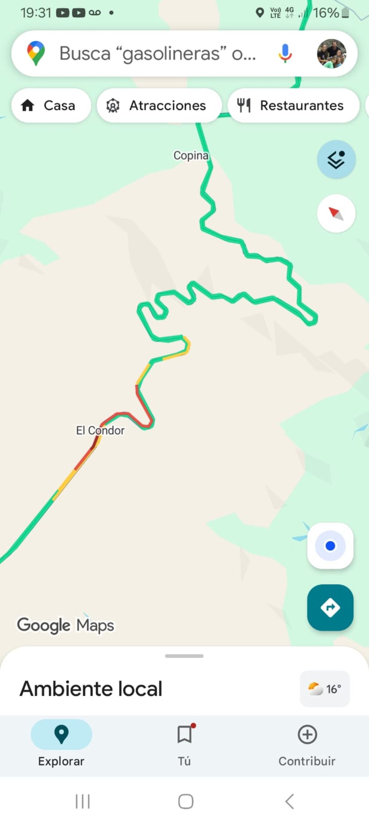 Captura de Google Maps que indica el tramo donde se estan realizando las obras. (Gentileza)