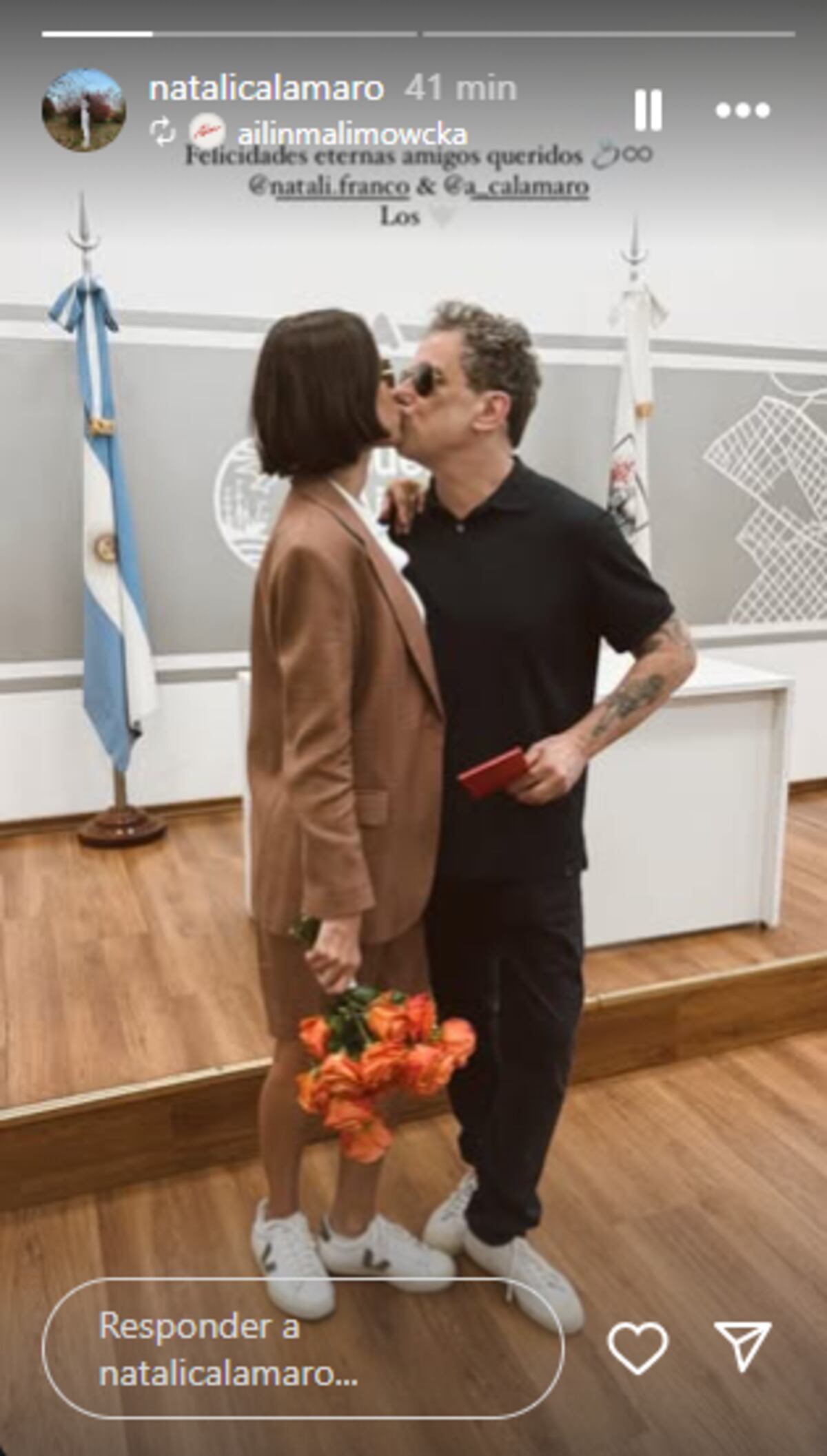 Se casaron Andrés Calamaro y Natalí Franco. (Foto: captura Instagram @natalicalamaro)