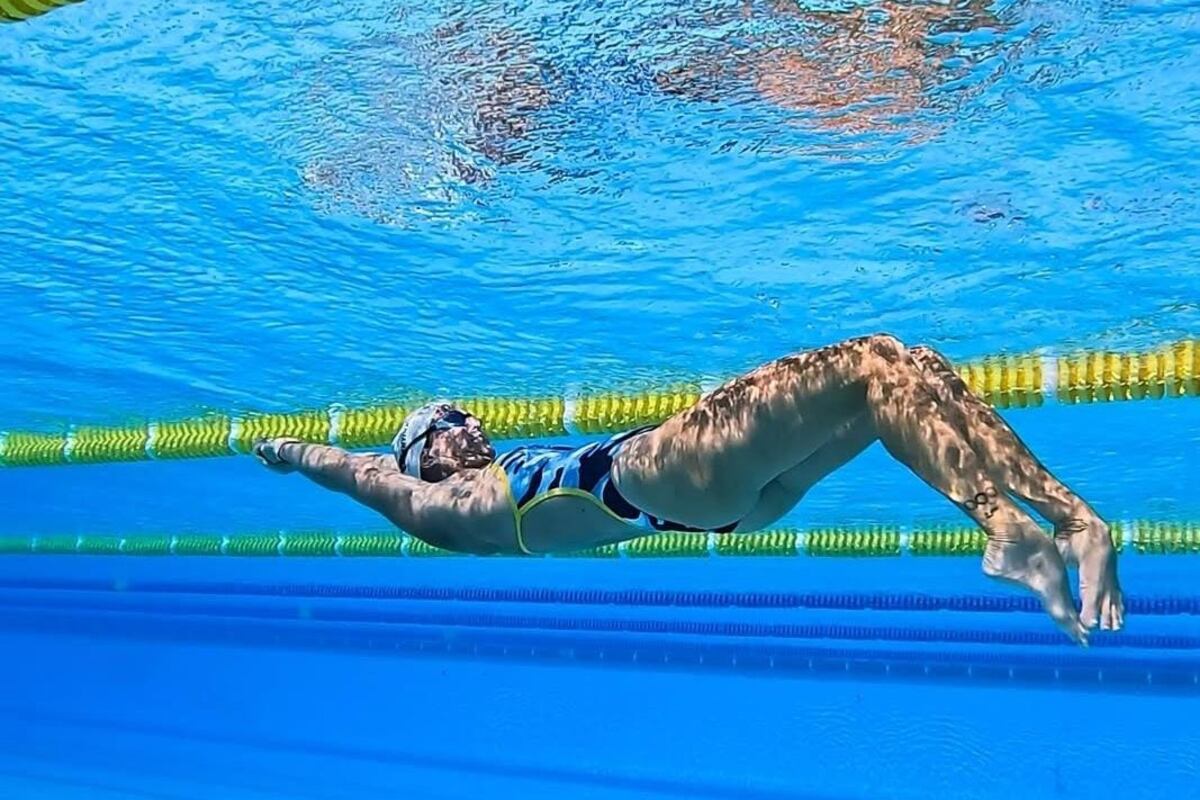 Hoy Virginia Garrone entre dos veces a la semana, hora y medio. Llegó a entrenar seis al día como olímpica (Foto: gentileza Virginia Garrone)