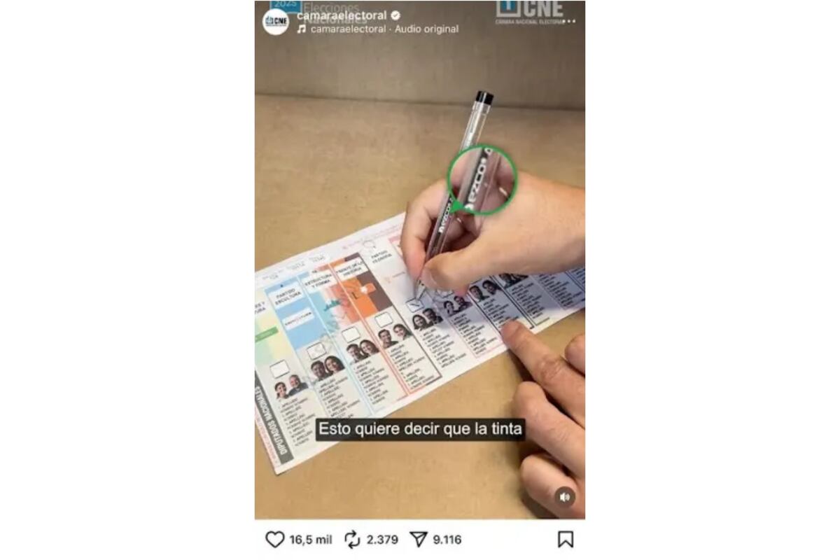 Reverso. Captura de pantalla hecha el 29 de septiembre de 2025 del video de la CNE en Instagram.