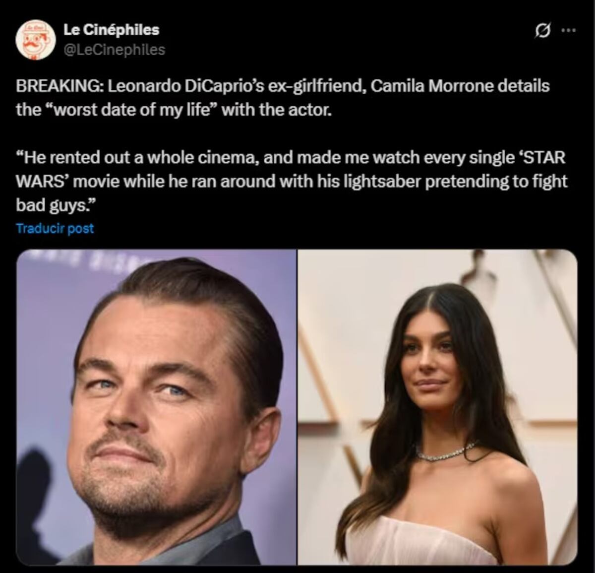 Leonardo DiCaprio y Star Wars: la broma viral de la “peor cita” que enloqueció a Internet