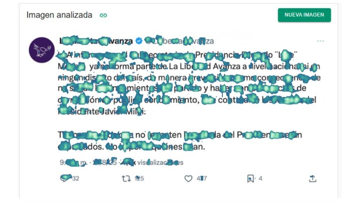Reverso. La herramienta Forensic de InVID-WeVerify arroja que el contenido fue editado, ya que presenta diversas marcas que indican sospechas de manipulación.