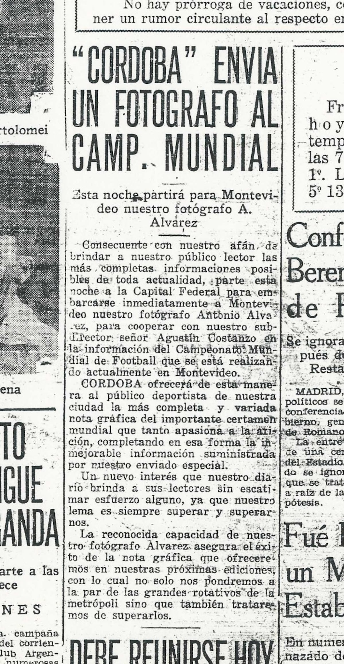 Los recortes de la época documentan sobre el primer partido de Argentina en los mundiales. (Archivo Gustavo Farías)