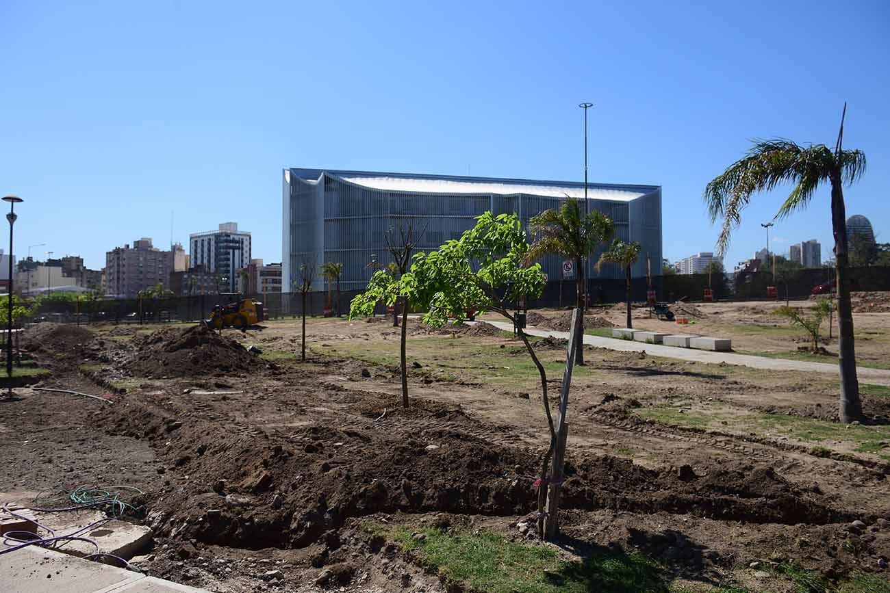 Iniciaron la intervención en la plaza frente al Centro Cívico . (José Gabriel Hernández / La Voz)