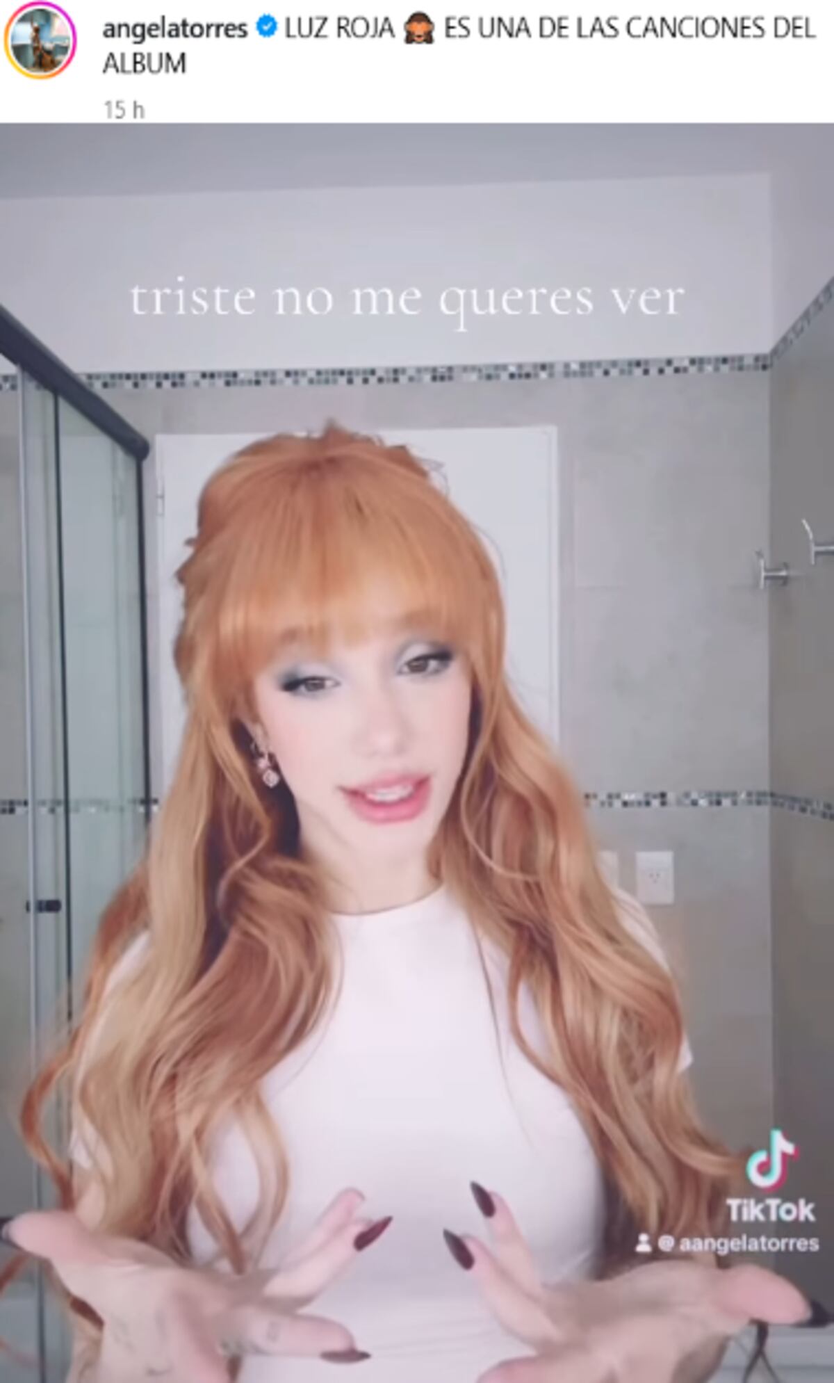 Angela Torres también hizo un posteo, cantando una de las canciones de su último disco.