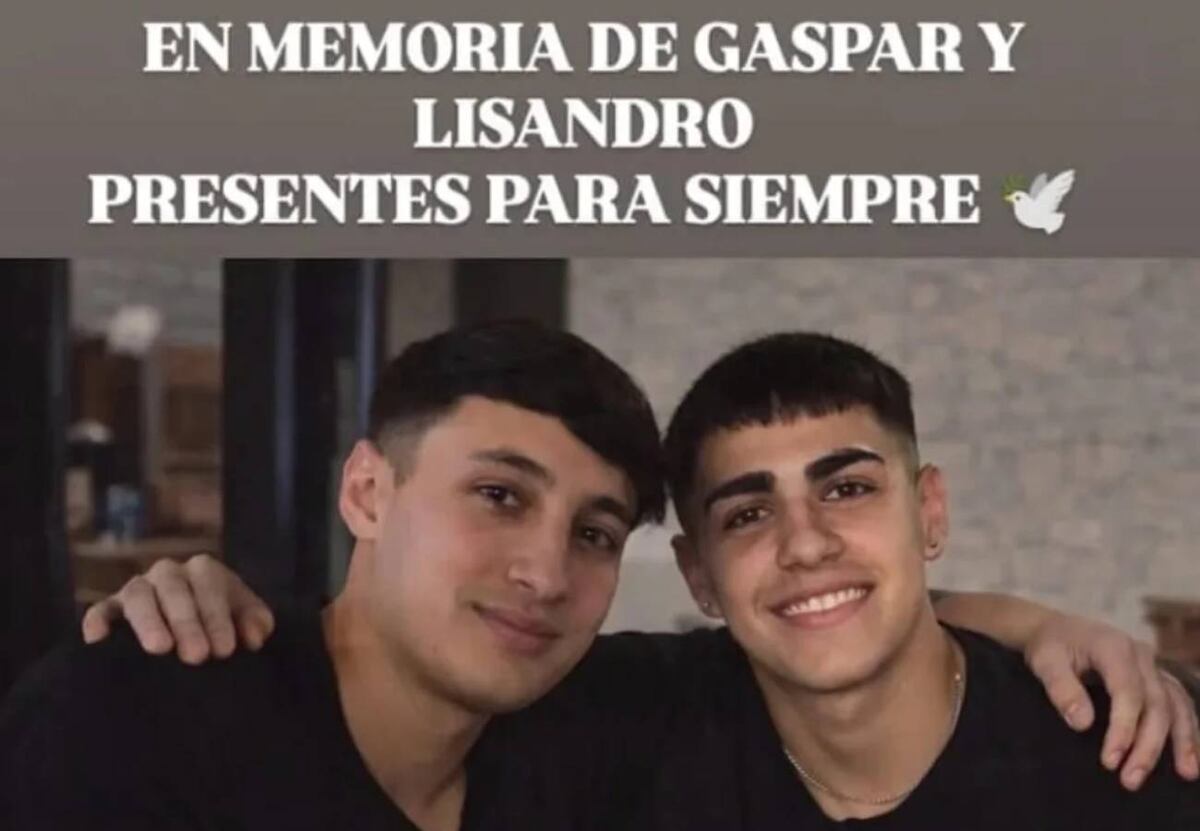 Gaspar y Lisandro murieron en un choque en La Para.