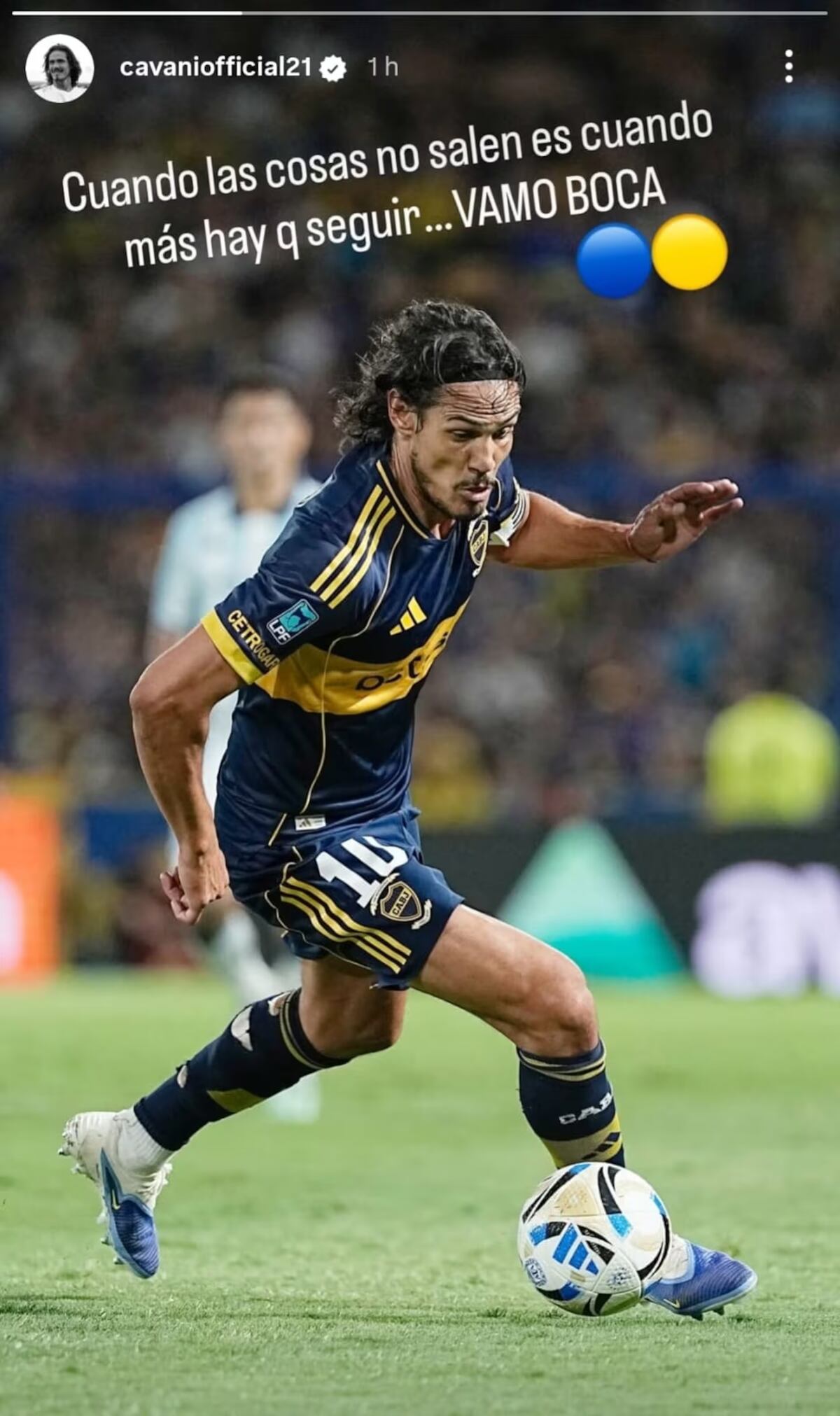 El descargo de Cavani. (Captura)