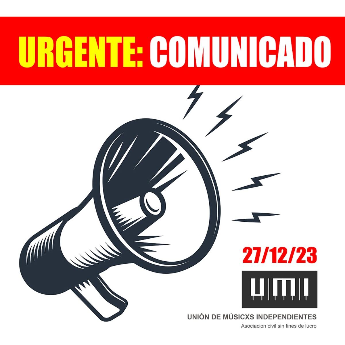 La Unión de Musicxs Independientes rechazó la "Ley ómnibus" de Javier Milei.