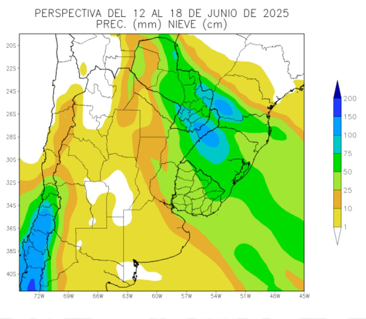 CLIMA EN CÓRDOBA: Del 12 al 18 de junio de 2025. (Bolsa de Cereales de Buenos Aires)