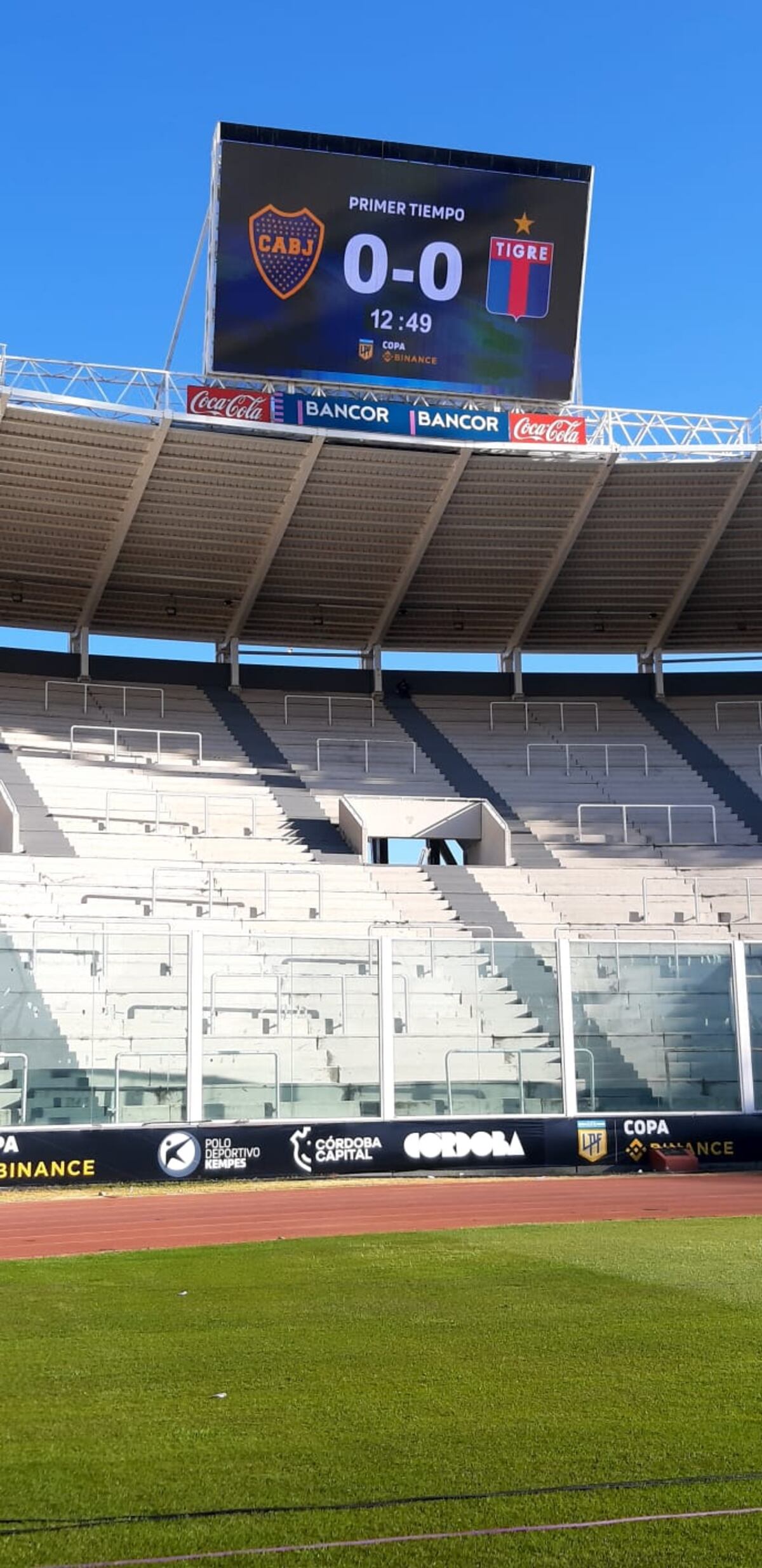 Así está el estadio Mario Alberto Kempes para recibir la final entre Boca y Tigre. (Agencia Córdoba Deportes)