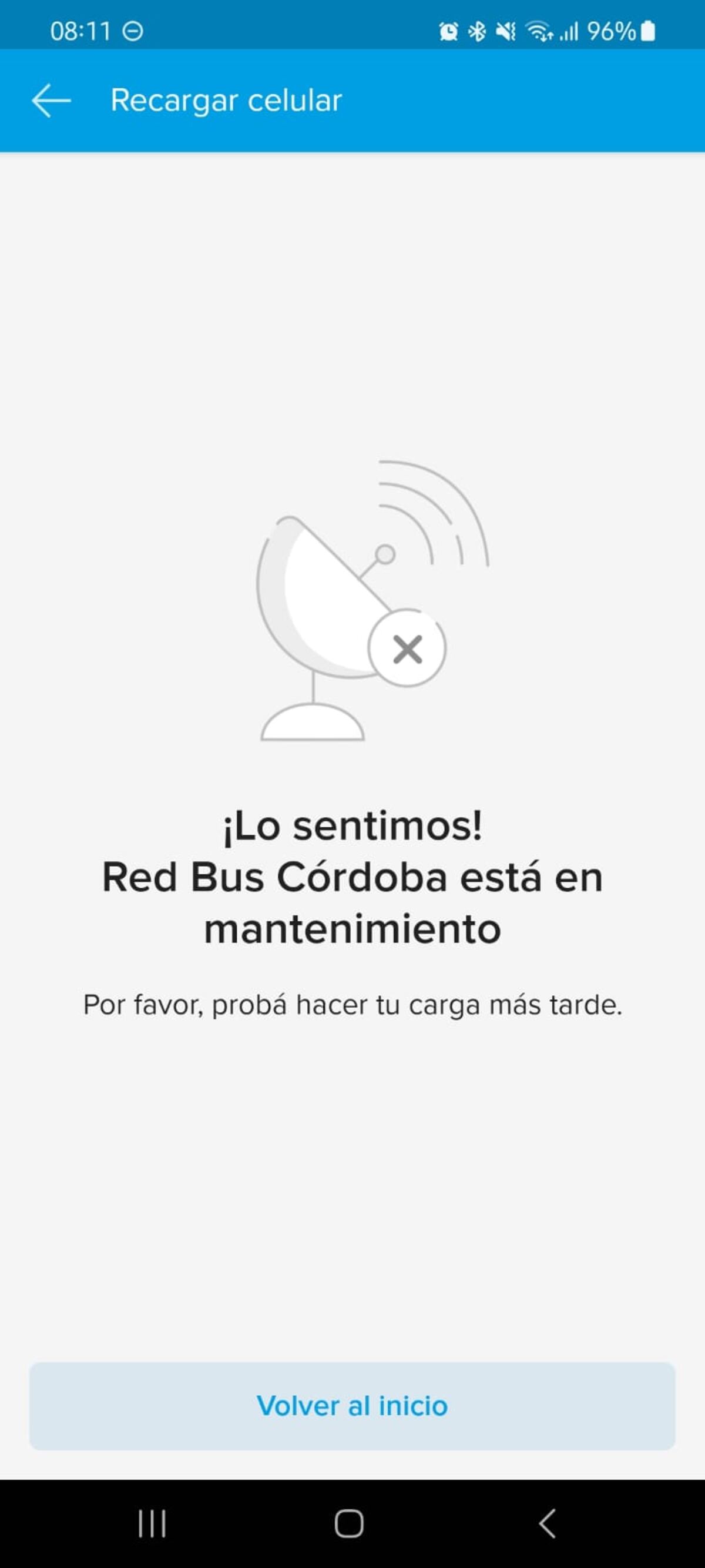 Problemas para cargar la tarjeta Red Bus a través de Mercado Pago. (Gentileza)