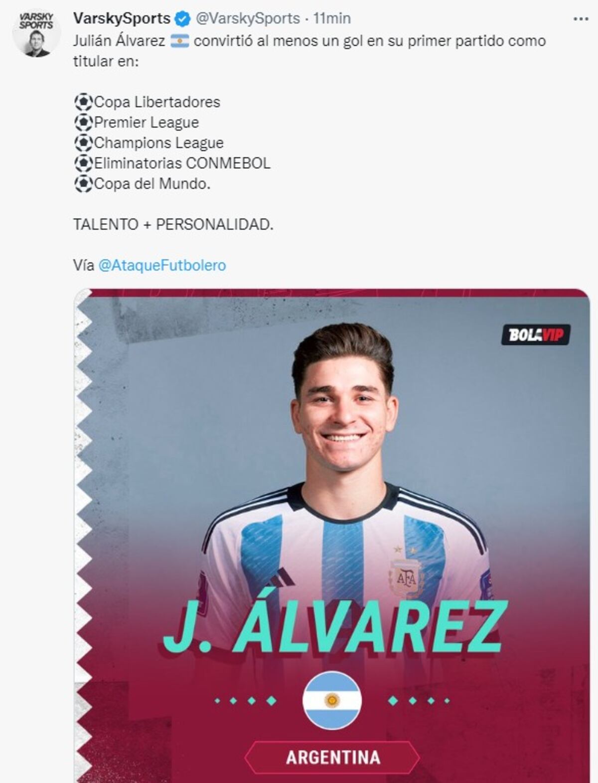 Con el sello de Julián Álvarez. El cordobés goleador, también en la Selección.