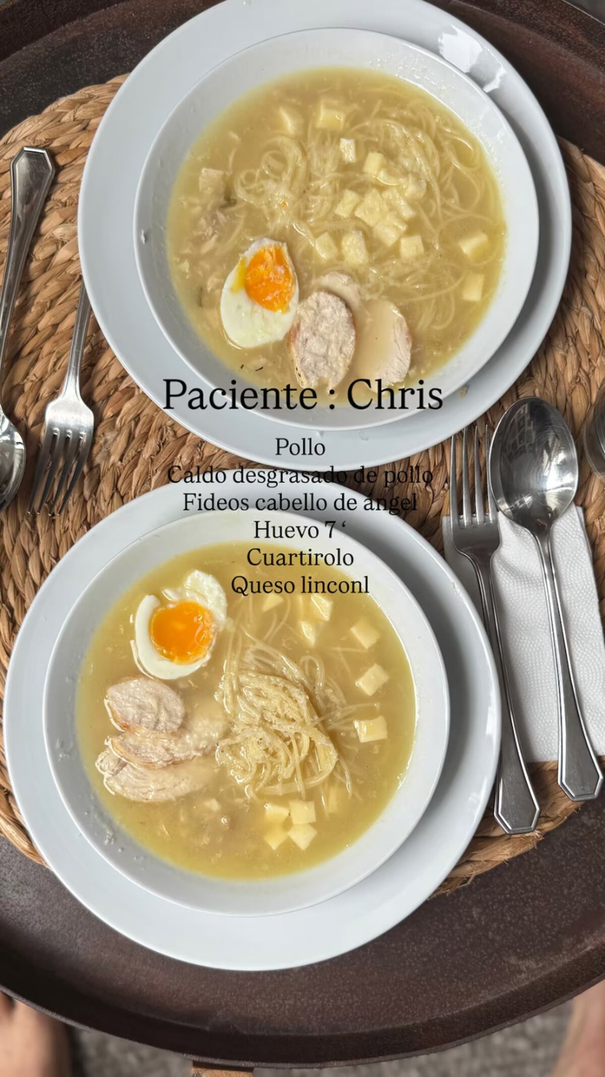 Christian Petersen publicó su receta de caldo para sanar.