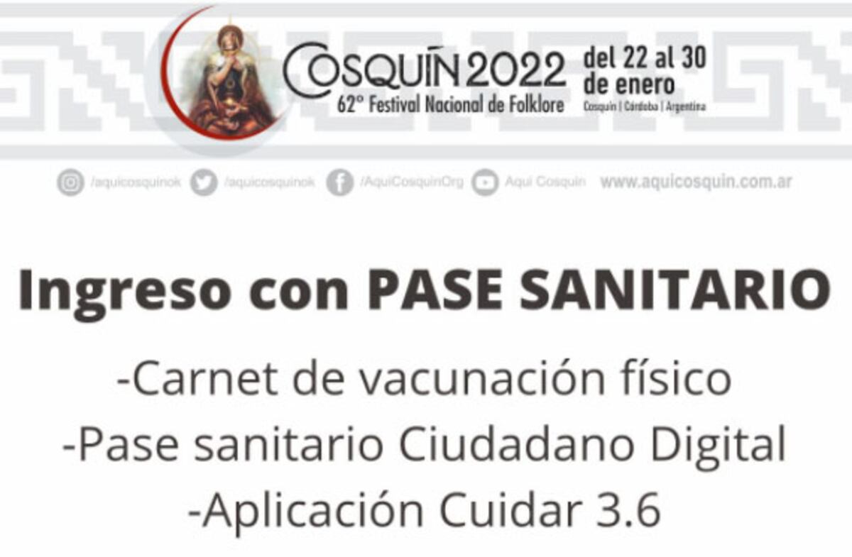 pase sanitario Cosquin