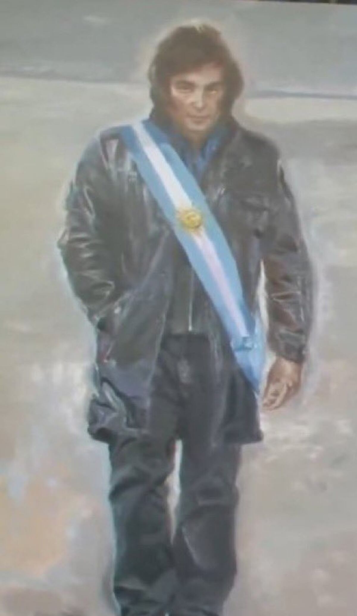 El retrato de Milei en España (Captura de video).