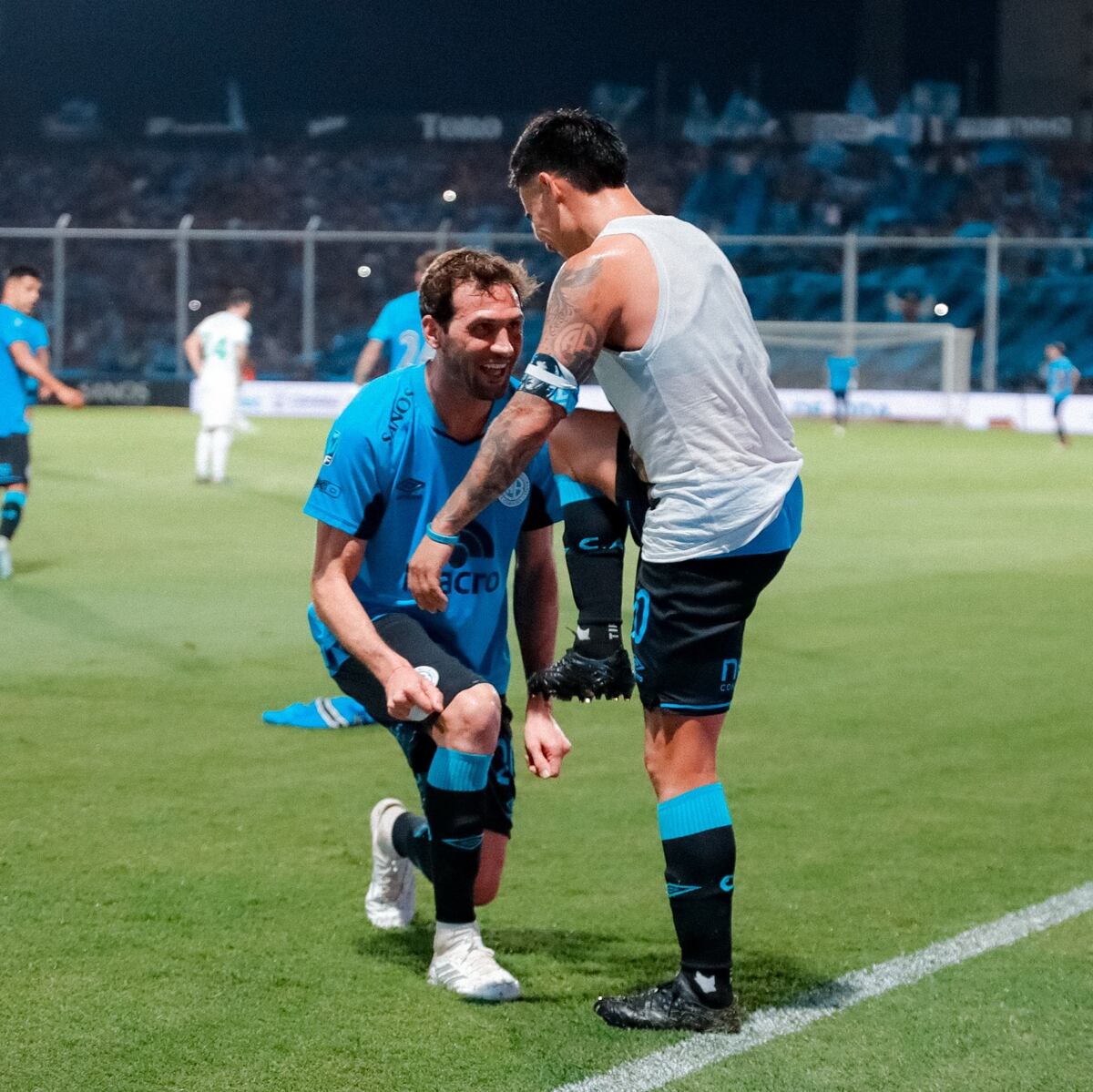 Vázquez y Zelarayán, figuras de Belgrano. (Prensa Belgrano).