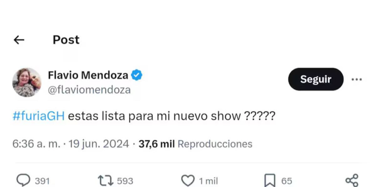 Flavio Mendoza invitó a Furia a un show.