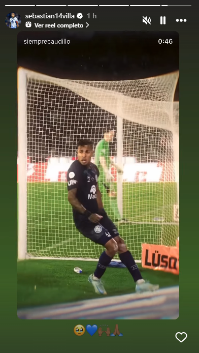 El posteo de Villa contra River. (Captura)