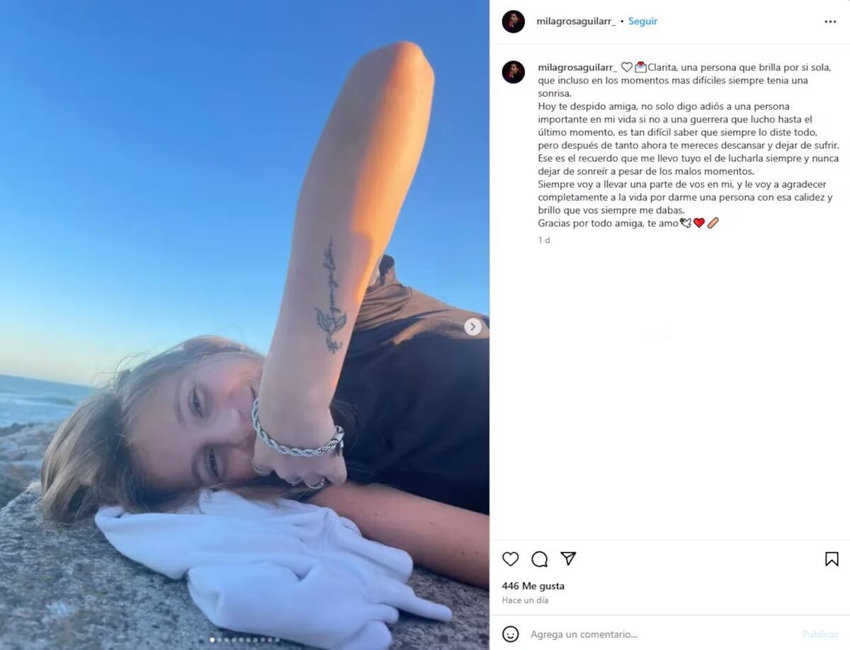 La despedida de las amigas de Clara Giménez tras su fallecimiento.