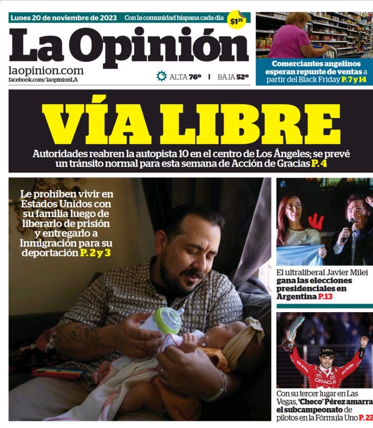 Las tapas de diarios con el triunfo de Milei.