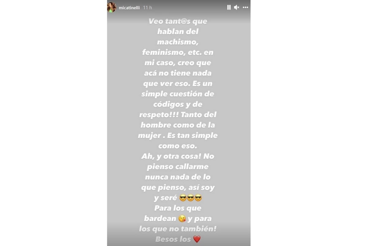 El mensaje de Tinelli en su perfil de Instagram.