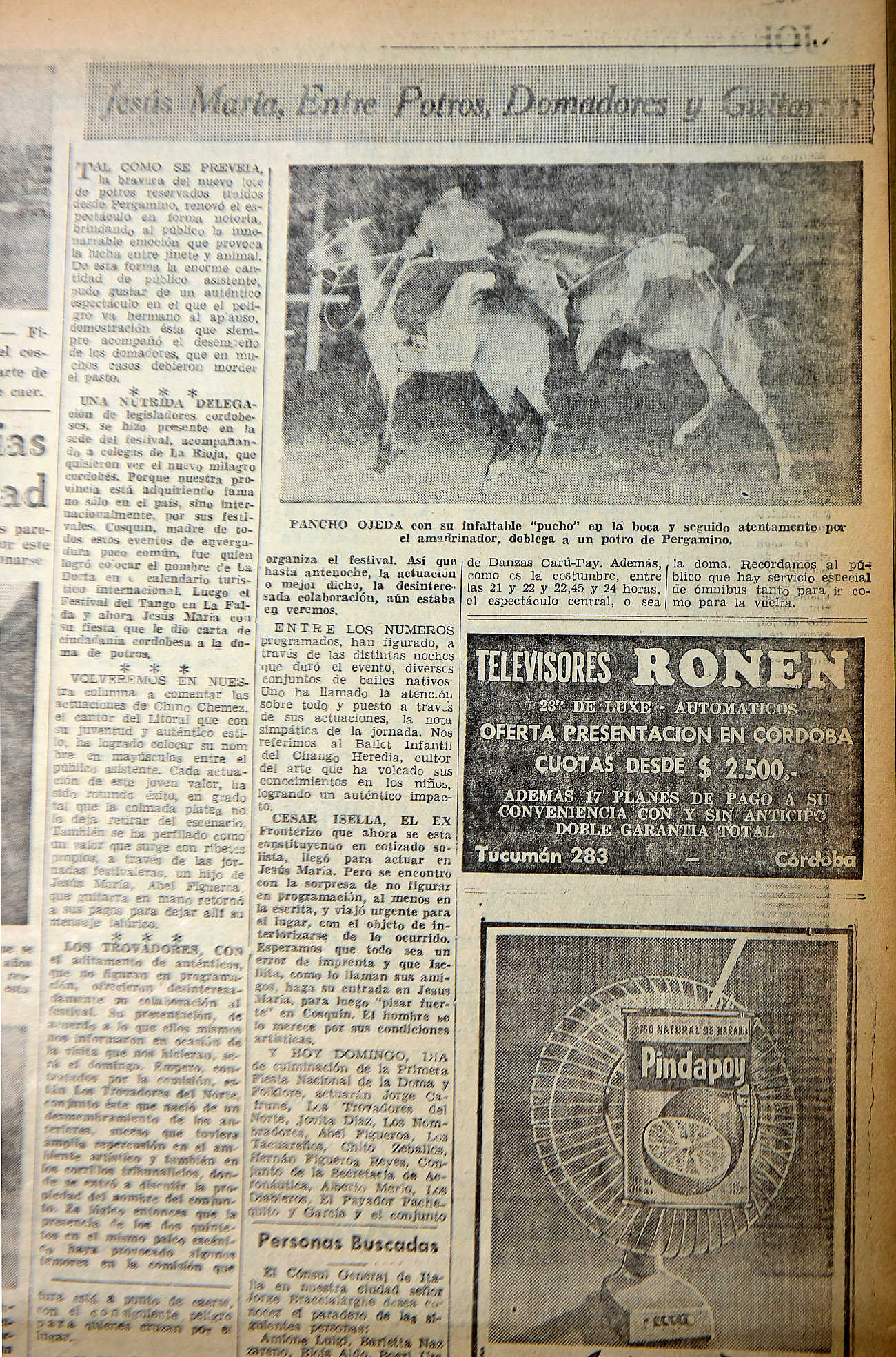 El diario del domingo 16 de enero, día del cierre de Jesús María, ya habla del "milagro cordobés": una provincia que empieza a ser reconocida por sus festivales.  (Archivo La Voz).