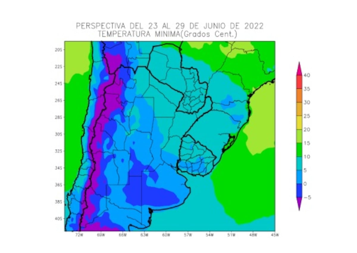 Mapa de temperaturas mínimas