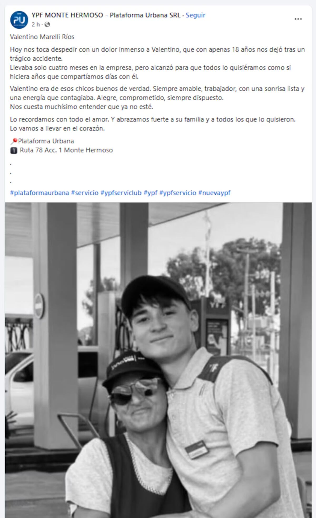 Tragedia en Monte Hermoso: un joven de 18 años murió tras ser embestido por un cura. (Gentileza)