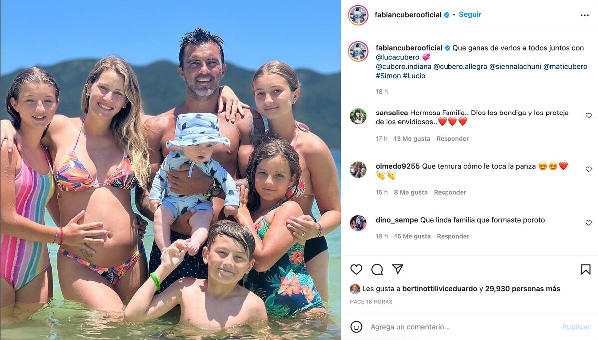 La publicación de Cubero en Instagram
