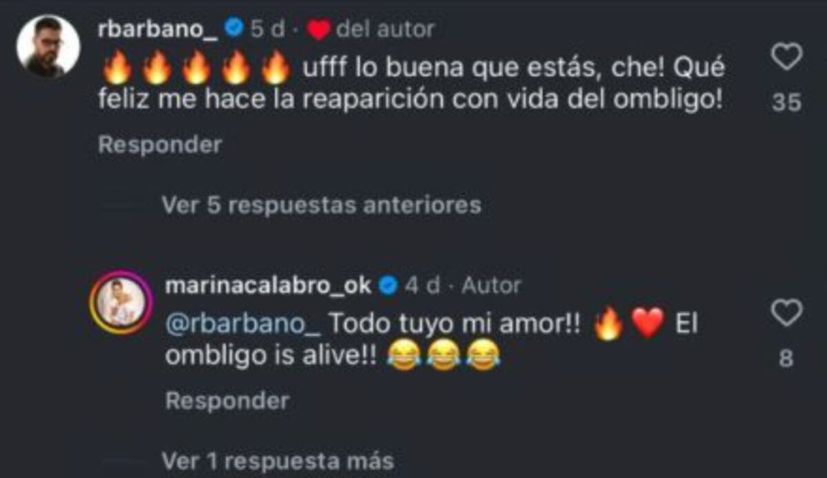 Los piropos de Barbano a Calabró y sus respuestas. (Foto: capturas de pantalla)
