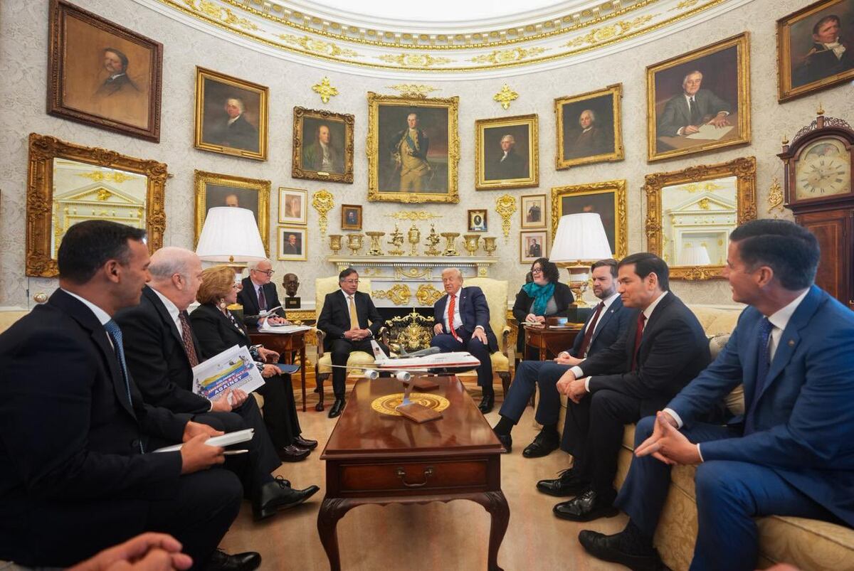 Imágenes de la reunión entre los presidentes Donald Trump y Gustavo Petro en la Casa Blanca. (Presidencia de Colombia)