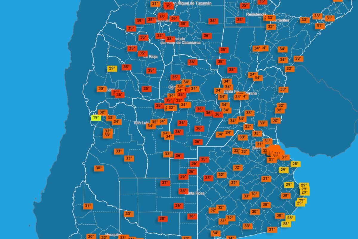 Se viene una ola de calor en el centro del país.