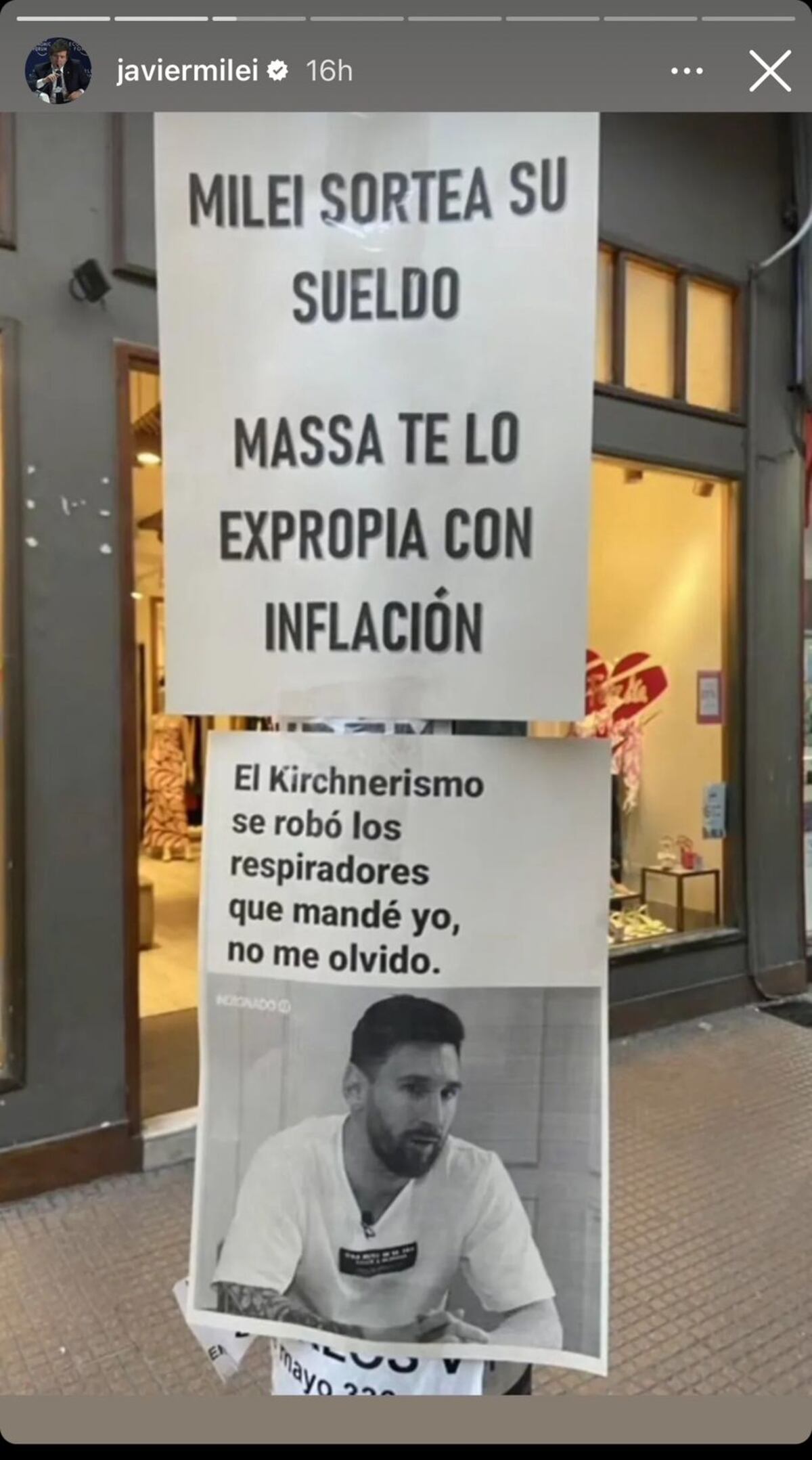 Posteo en la cuenta de Instagram del candidato a presidente.