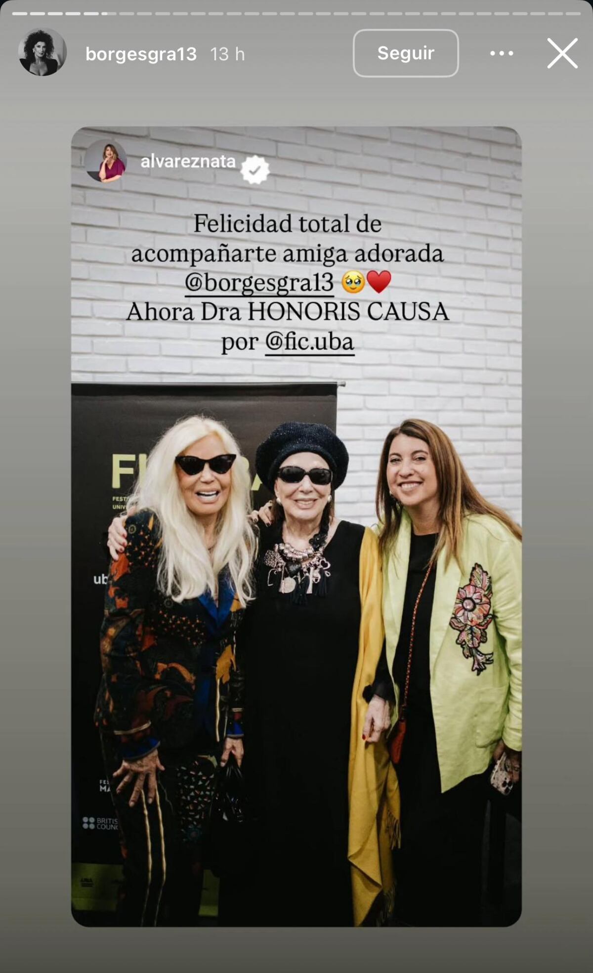 Graciela Borges, Doctora Honoris Causa, junto a Susana Giménez y la comunicadora Nata Alvarez (Captura de pantalla)