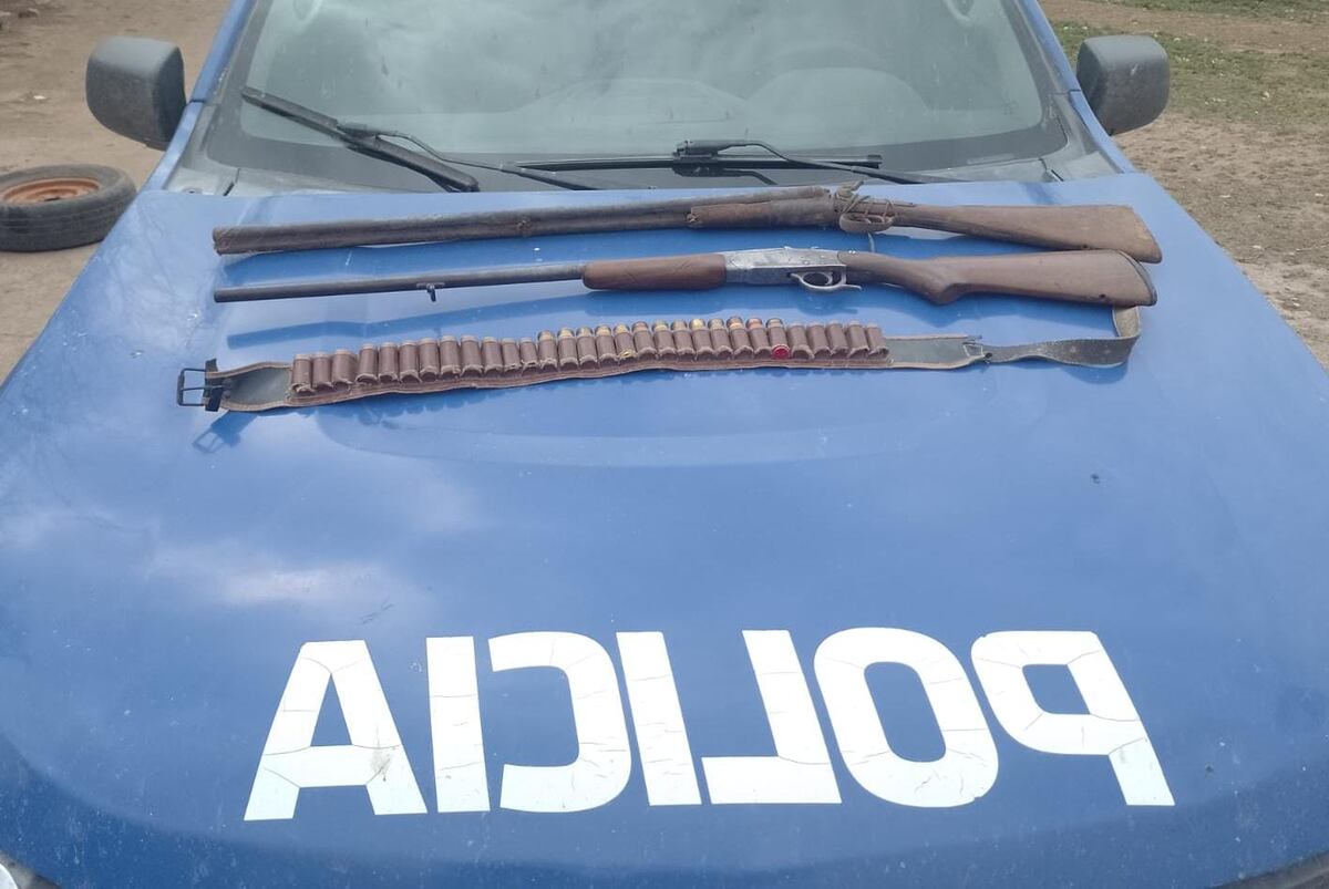 Flamencos, pecaríes, liebres y escopetas, lo secuestrado a un hombre en La Para. (Policía de Córdoba)