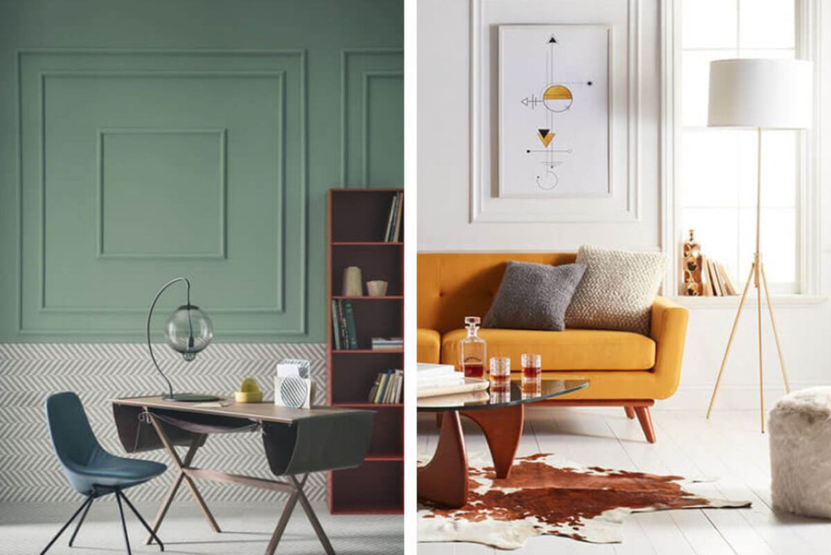 Una opción que queda muy linda es combinarlas con papel pintado o usándolas como un premarco para colocar cuadros dentro. Foto: Pinterest / Grupo Edisur.
