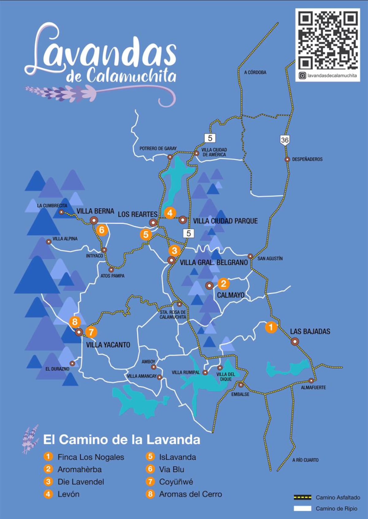 El Camino de la Lavanda que se promociona en Calamuchita.