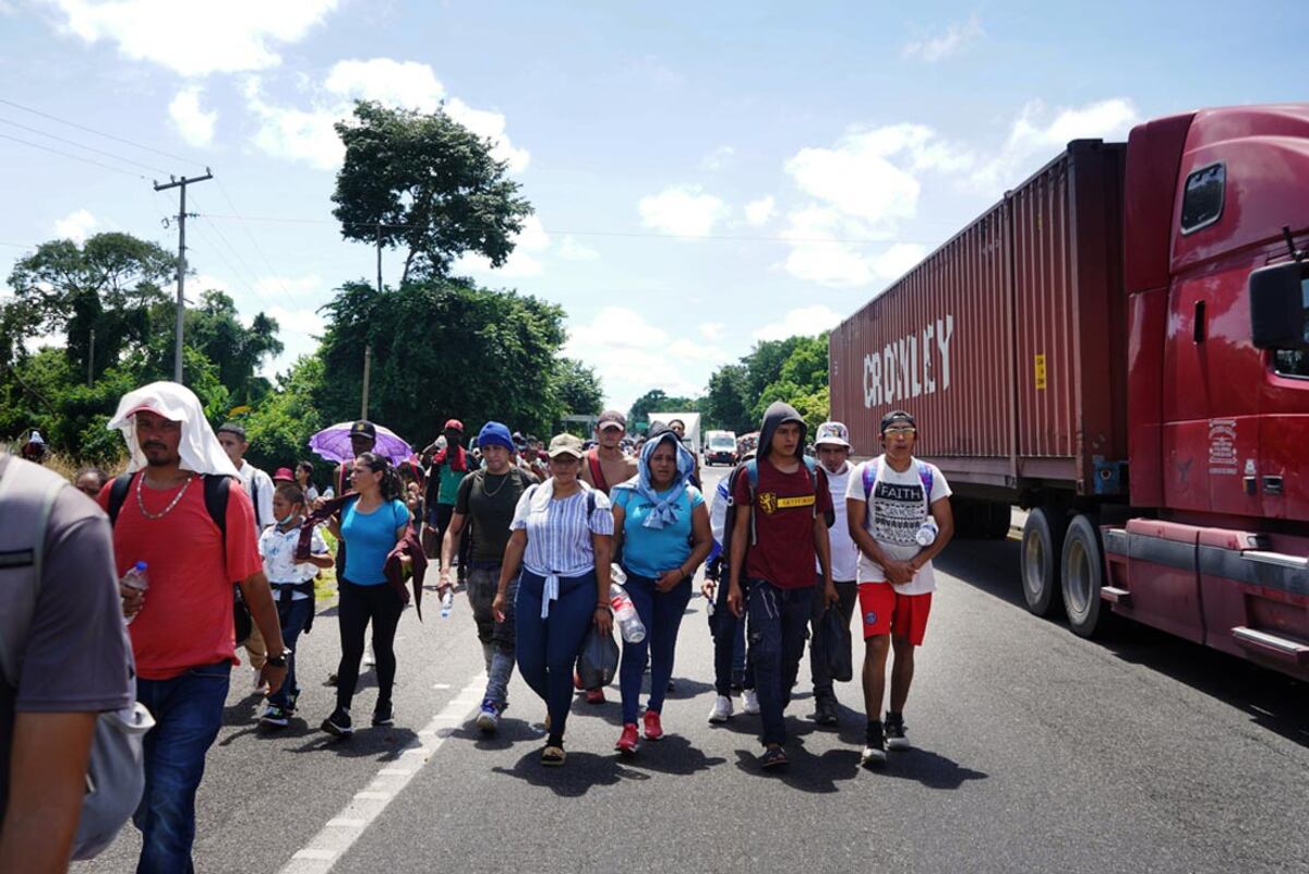 Alrededor de 500 migrantes iniciaron una caravana el 4 de septiembre desde la sureña ciudad mexicana de Tapachula hacia el norte del país para protestar por su precaria situación. (MSF)